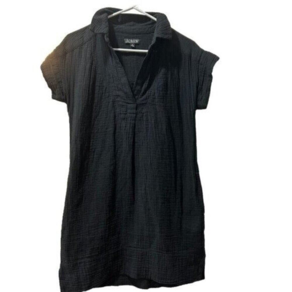 J. Crew Gauze Goth Grunge shirt dress XS Beach mobwife Preppy Lagenlook